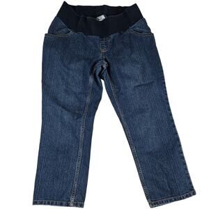 Motherhood Maternity Straight Leg Pants Sz Medium Dark Wash Pregnant baby belly